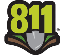 Number 811 above a shovel digging into soil.