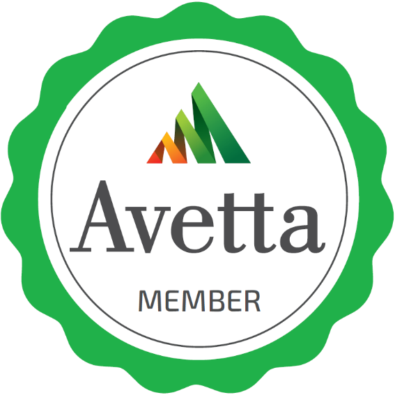 Green-bordered circle with Avetta logo and 'Avetta MEMBER' text.